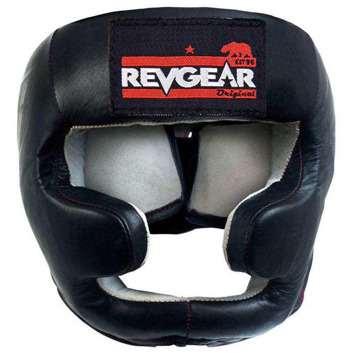 Revgear Leather Headgear with Cheek and Chin Protection