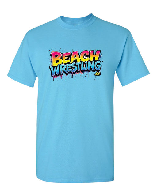 Beach Wrestling Tee Adult Mens SKY 2