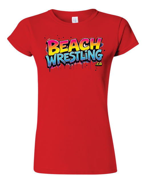 Beach Wrestling Tee Adult Womens Fire 2