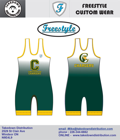 Confederation Chargers Mens Wrestling Singlet