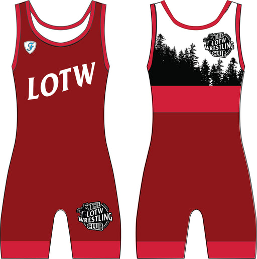 LOTW RED Team Wrestling Singlet