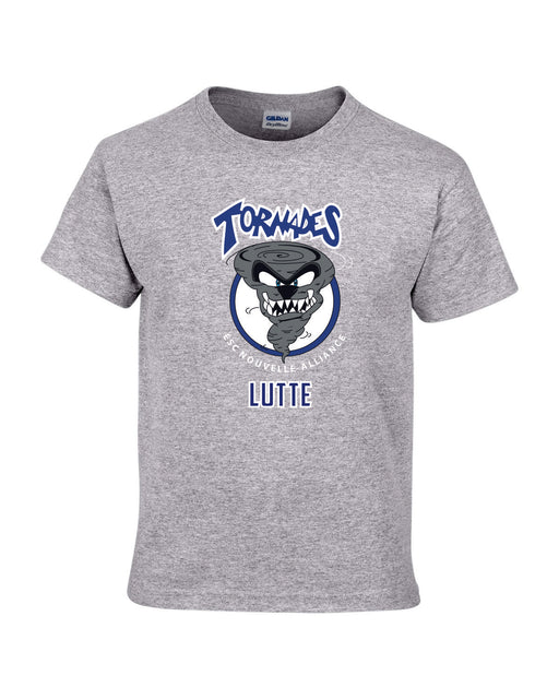 Tornades Wrestling Club Gray Cotton Tee Youth and Adult