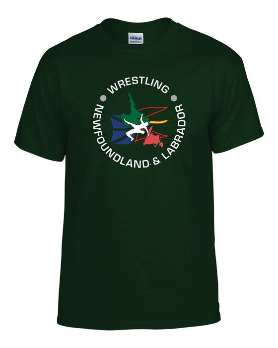 Newfoundland Wrestling Soft Style Adult Tee Mens Cut FOREST