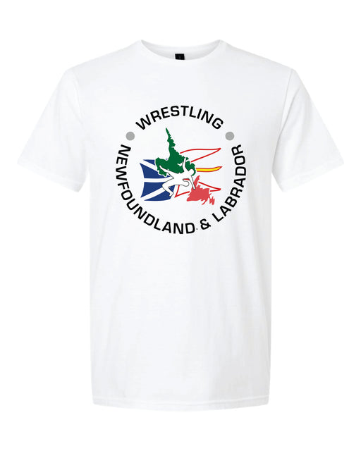 Newfoundland Wrestling Soft Style Adult Tee Mens Cut White