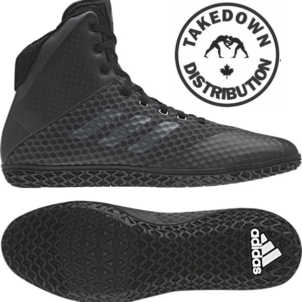 Adidas Shoe Wrestling Mat Wizard 4 Black/Carbon CLEARANCE sz4.5 only —  Takedown Distribution