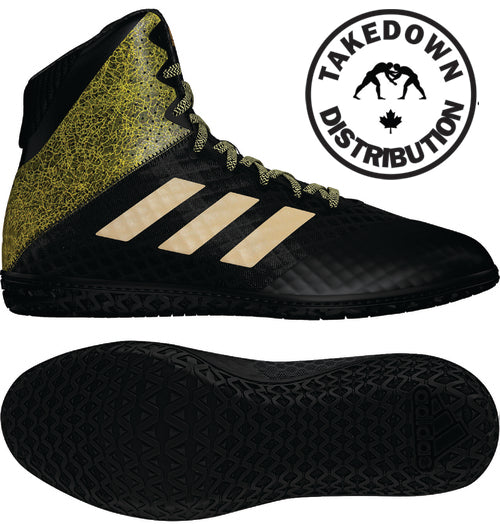 Adidas Shoe Wrestling Mat Wizard Hype Black/Gold — Takedown