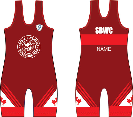 Sarnia Bluewater  WOMENS REVERSIBLE Wrestling Singlet RED AND Blue Competition