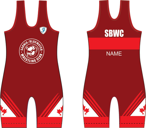 Sarnia Bluewater  MENS REVERSIBLE Wrestling Singlet RED AND Blue Competition